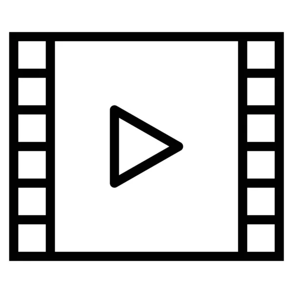 Icono Del Reproductor Películas Entretenimiento Estilo Esquema — Vector de stock