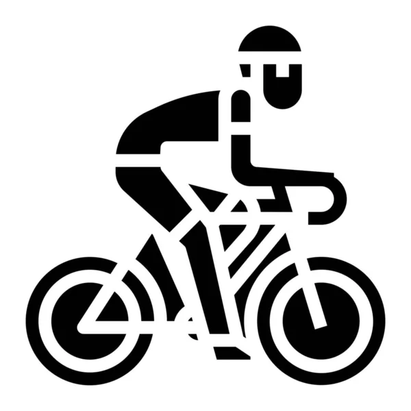 Ciclismo Bicicleta Ícone Exercício Estilo Sólido — Vetor de Stock