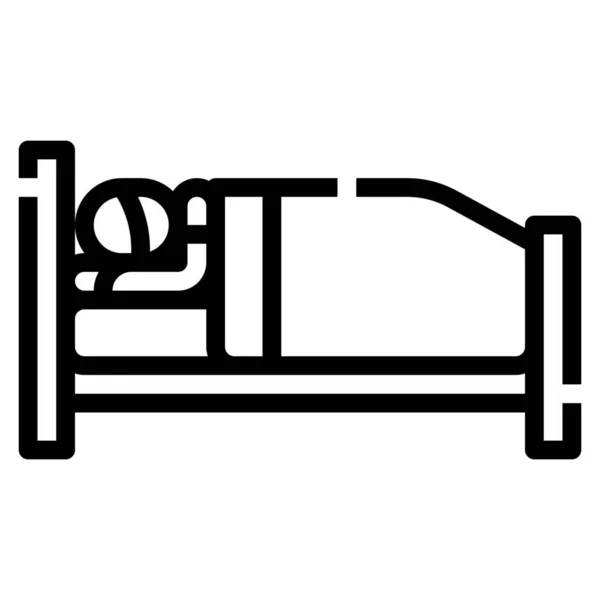 Cama Dormitorio Resto Icono — Vector de stock