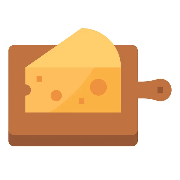 フラットスタイルのチーズ食品健康アイコン — ストックベクタ