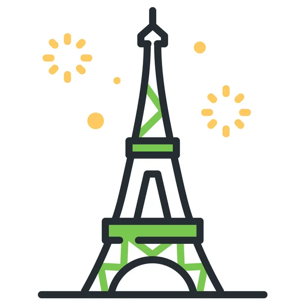 Torre Eiffel Icono Referencia Francia Categoría Lugares Interés — Vector de stock