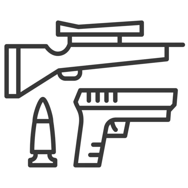 Kulomety Střílet Ikonu Stylu Osnovy — Stockový vektor