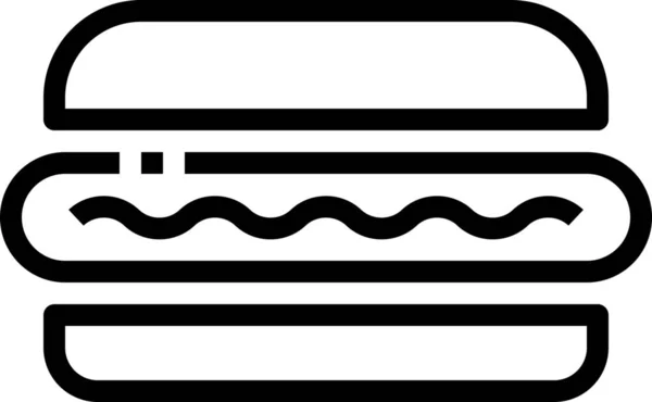 Icône Menu Hotdog Restaurant Dans Style Outline — Image vectorielle