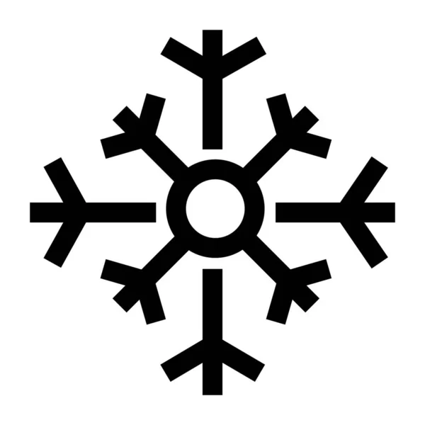 Navidad Copo Nieve Icono Del Tiempo Estilo Esquema — Archivo Imágenes Vectoriales