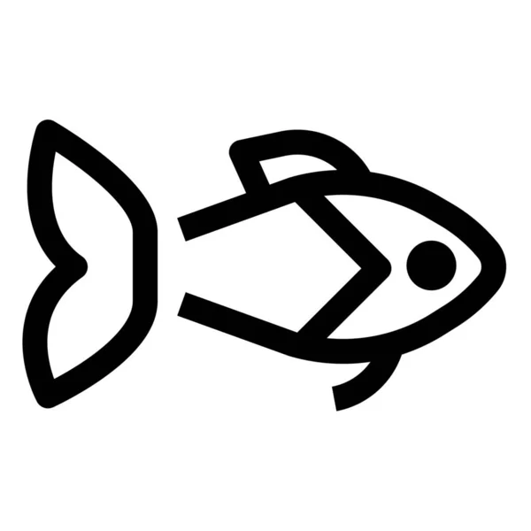 Fisch Futter Haustier Symbol Outline Stil — Stockvektor