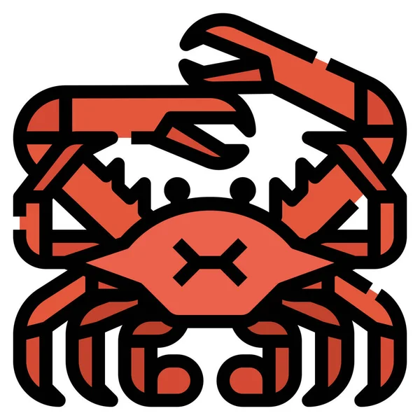 Schaaldieren Krab Restaurant Icoon — Stockvector