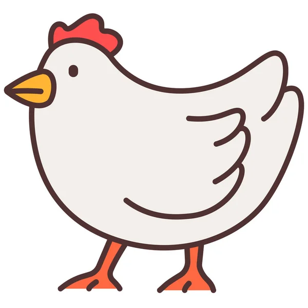 农业和园艺类动物鸡图标 — 图库矢量图片