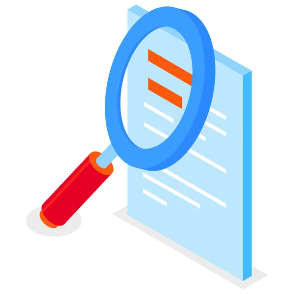 Search Magnifier Paper Icon — Stock Vector