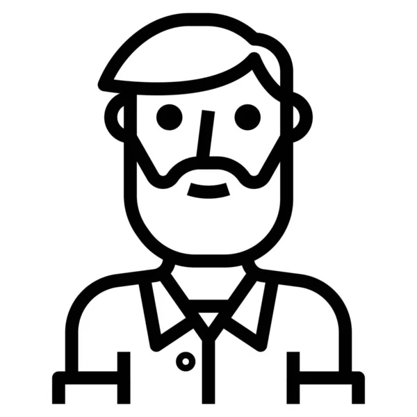 Avatar Beard Guy Icon Outline Style — Stock Vector