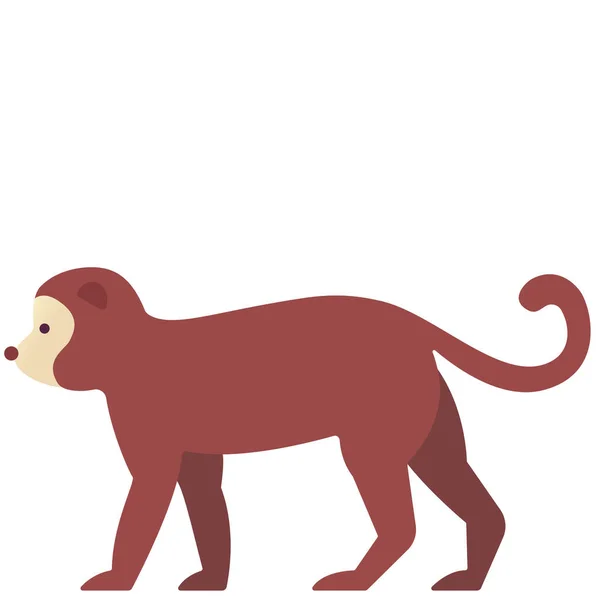 Zwierząt Szympans Stworzenie Ikona Stylu Płaskim — Wektor stockowy