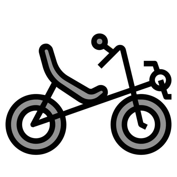 Bicicleta Bicicleta Icono Reclinado Estilo Contorno Lleno — Archivo Imágenes Vectoriales