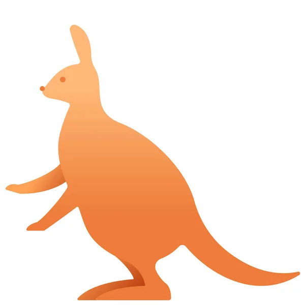 Animal Creature Kangaroo Icon Smooth Style — Stock Vector