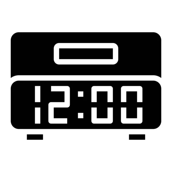 Reloj Despertador Icono Tiempo Estilo Sólido — Archivo Imágenes Vectoriales