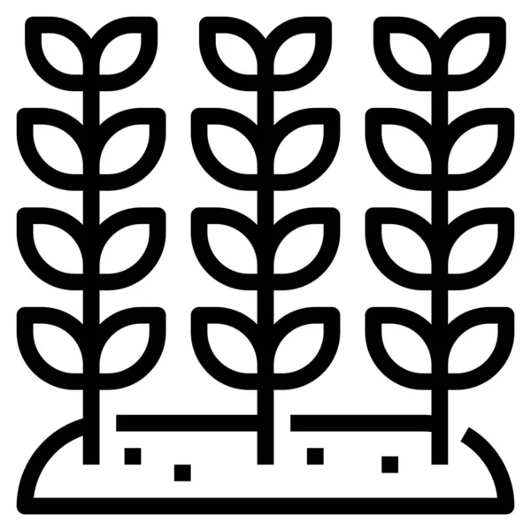 Crecer Icono Naturaleza Hoja Estilo Esquema — Vector de stock