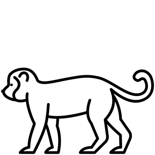 Значок Тварини Шимпанзе Істоти Стилі Контур — стоковий вектор