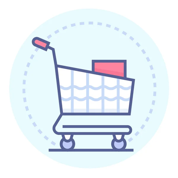 Bought Items Buying Cart Icon Filled Outline Style — Stock Vector