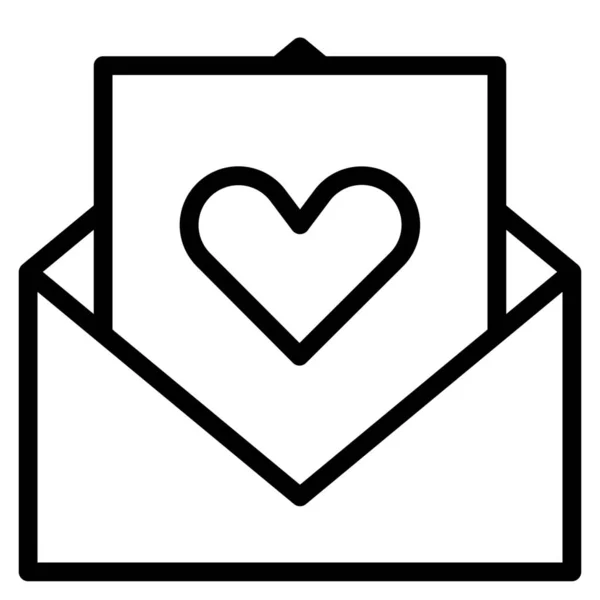 封筒の手紙の愛のアイコン概要スタイル — ストックベクタ