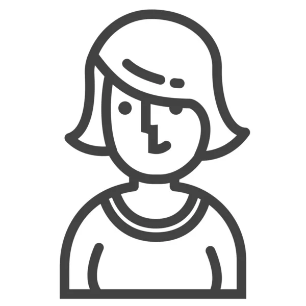 Mujer Negocios Icono Gerente Femenino Estilo Esquema — Vector de stock