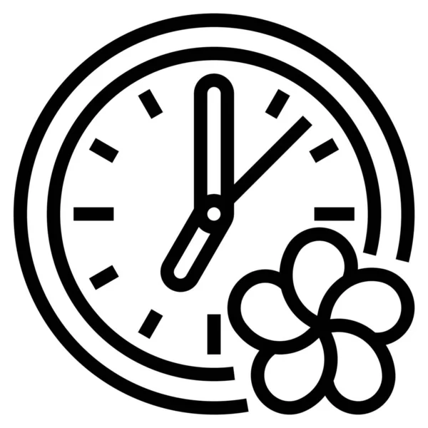 Clock Hours Spa Icon Outline Style — Stock Vector
