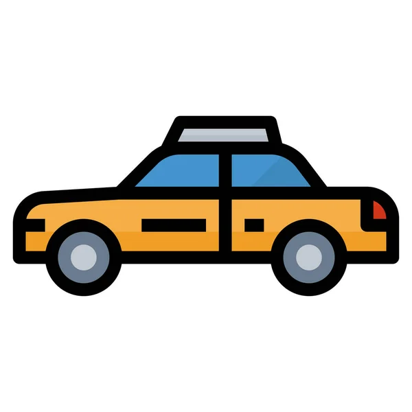 Taxi Transporte Icono Transporte Estilo Contorno Lleno — Vector de stock