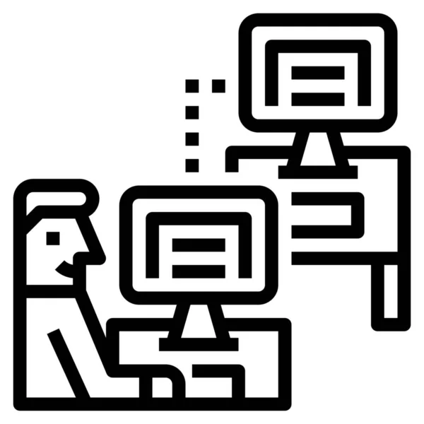 Tillgång Till Ikonen För Datornätverk — Stock vektor