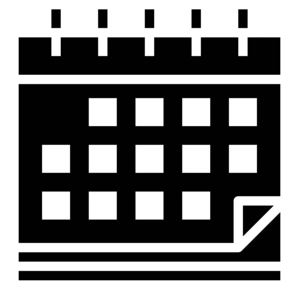 Calendario Data Organizzazione Icona Stile Solido — Vettoriale Stock
