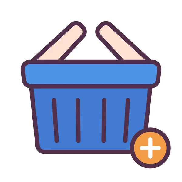 Añadir Cesta Comprar Icono — Vector de stock