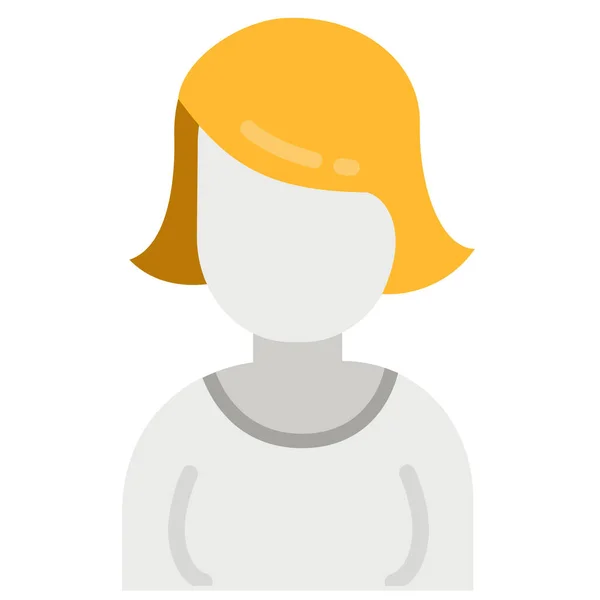 Employé Icône Utilisateur Féminin Dans Style Plat — Image vectorielle
