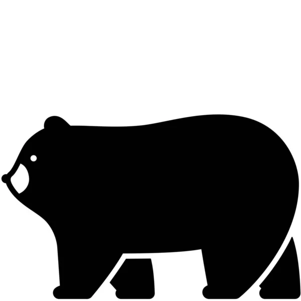 动物类别中的动物熊绒毛图标 — 图库矢量图片