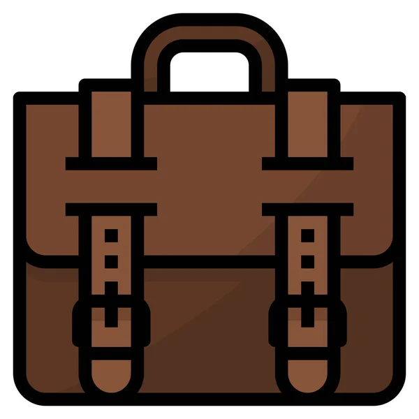 Bag Briefcase Suitcase Icon Filled Outline Style — Stock Vector