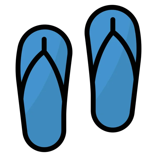 Flip Flops Sandals Icon Filled Outline Style — Stock Vector