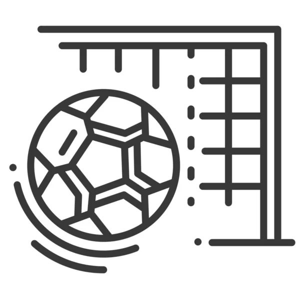 Ballon Icône Football Dans Style Contour — Image vectorielle