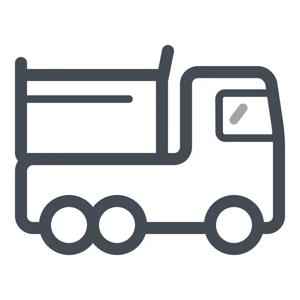 Icono Transporte Camiones Construcción Estilo Esquema — Vector de stock