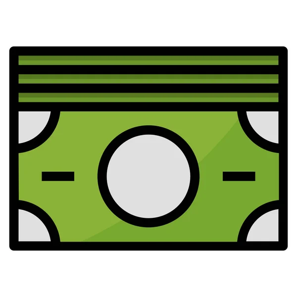 Значок Наличные Деньги Notbank Стиле Заполненный Очертания — стоковый вектор