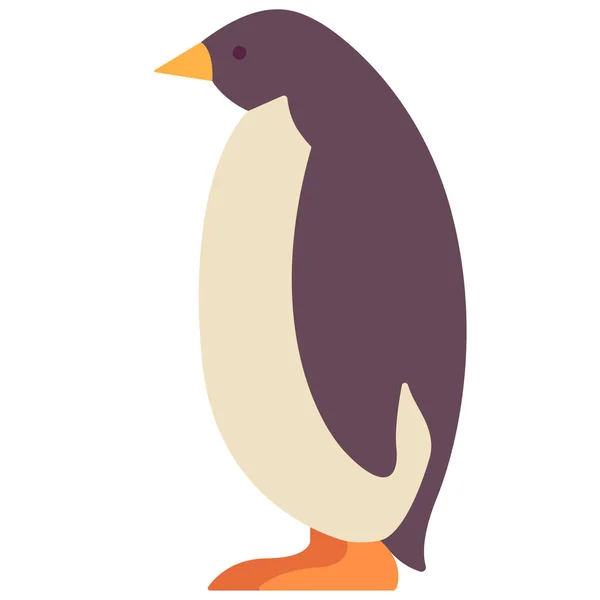 Ikona Zvířecího Arktického Ptáka Plochém Stylu — Stockový vektor