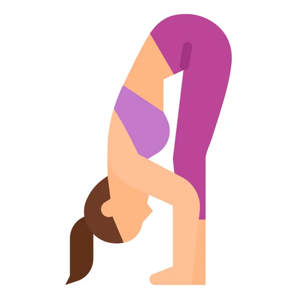 Doblar Ejercicio Hacia Adelante Icono Fitness Yoga Categoría Dieta — Vector de stock