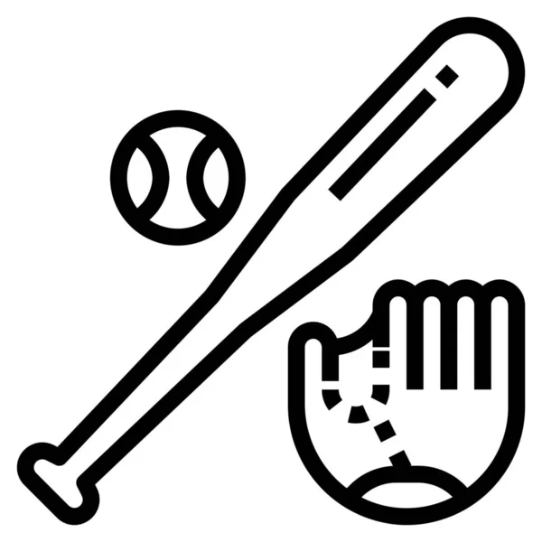 Baseball Kontur Rekreation Hobbyer Ikon Kontur Stil — Stock vektor