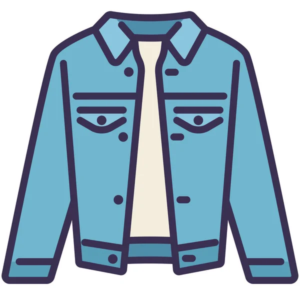 Clothes Fashion Jeans Icon Filled Outline Style — Stock Vector