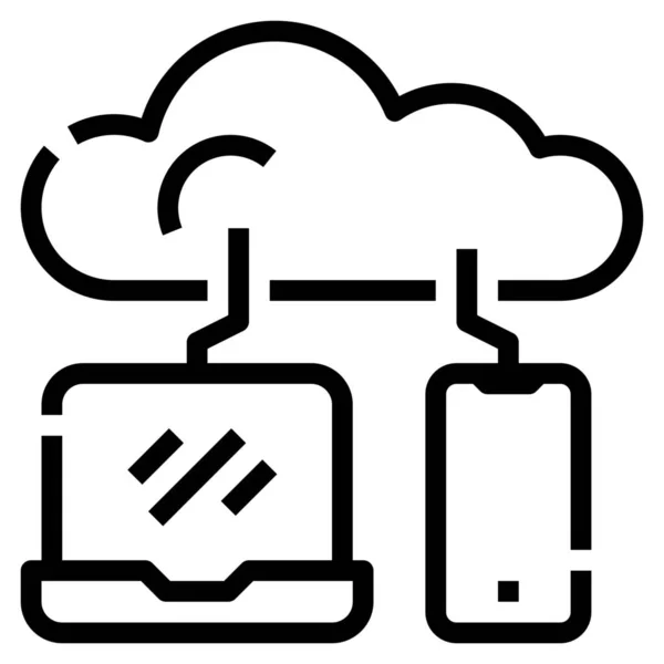 Ikona Przetwarzania Chmurze Kategorii Środków Komunikacji — Wektor stockowy