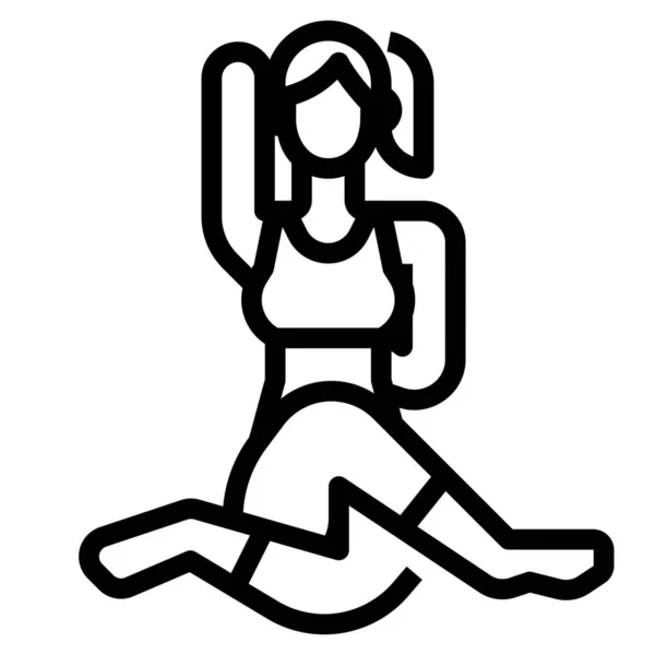 Terug Koe Oefening Pictogram Contouren Stijl — Stockvector