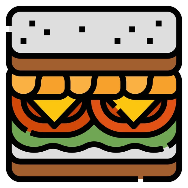 Sandwich Nourriture Saine Icône — Image vectorielle
