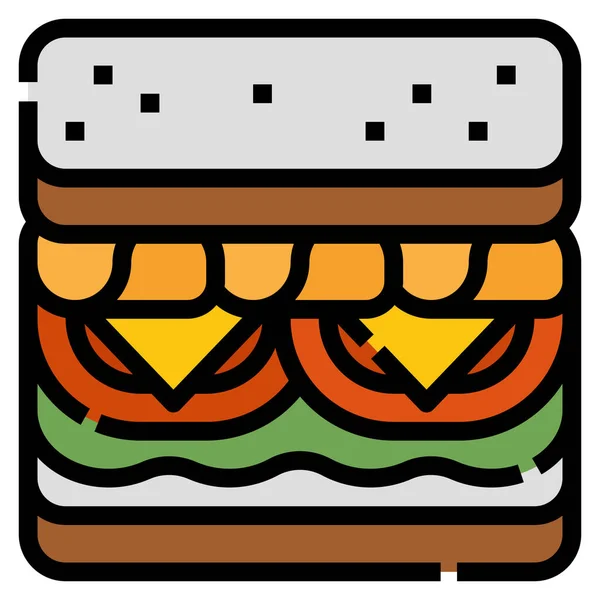 Comida Sándwich Icono Saludable — Archivo Imágenes Vectoriales