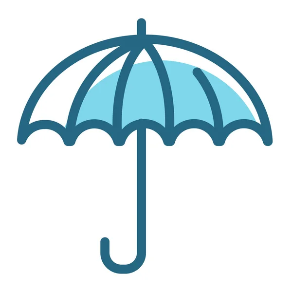 Protection Rain Umbrella Icon Filled Outline Style — Stock Vector
