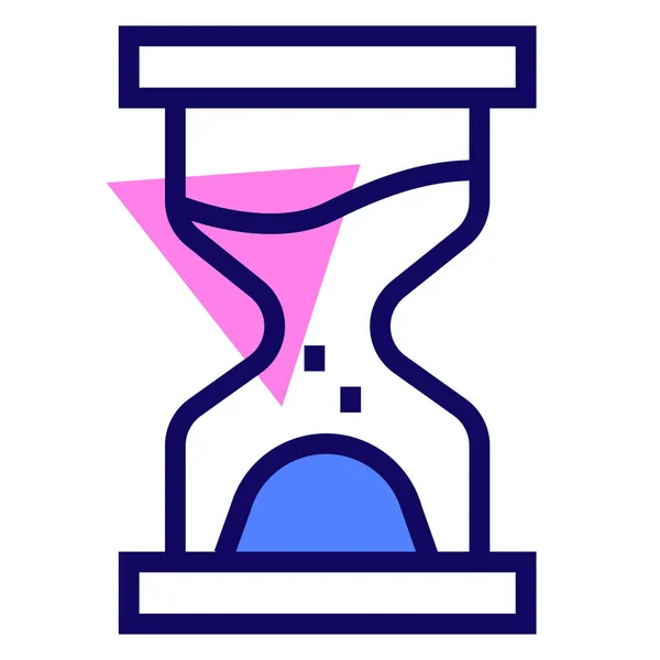 Icône Gestion Sablier Horloge Dans Style Contour Rempli — Image vectorielle
