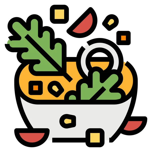 Bowl Dieta Alimento Icono — Vector de stock