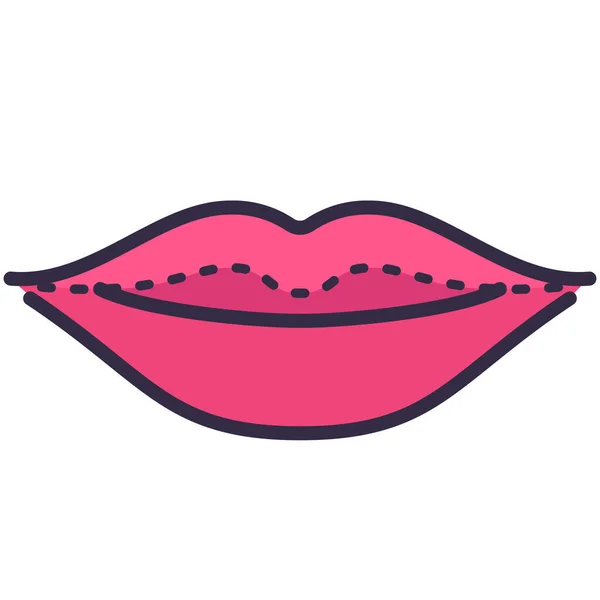 ヘルスケアカテゴリの美容リップの口のアイコン — ストックベクタ