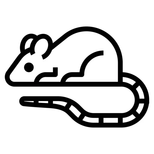Животные Мышей Значок Мыши Стиле Контур — стоковый вектор