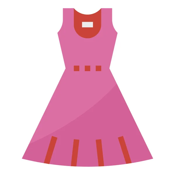 Vestido Flat Shopping Commerce Icono Estilo Plano — Vector de stock