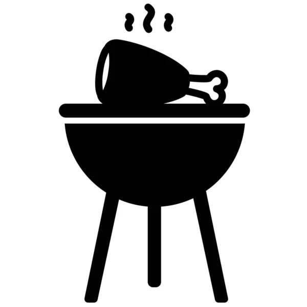 Bbq Camp Cooking Icon Nature 카테고리 — 스톡 벡터