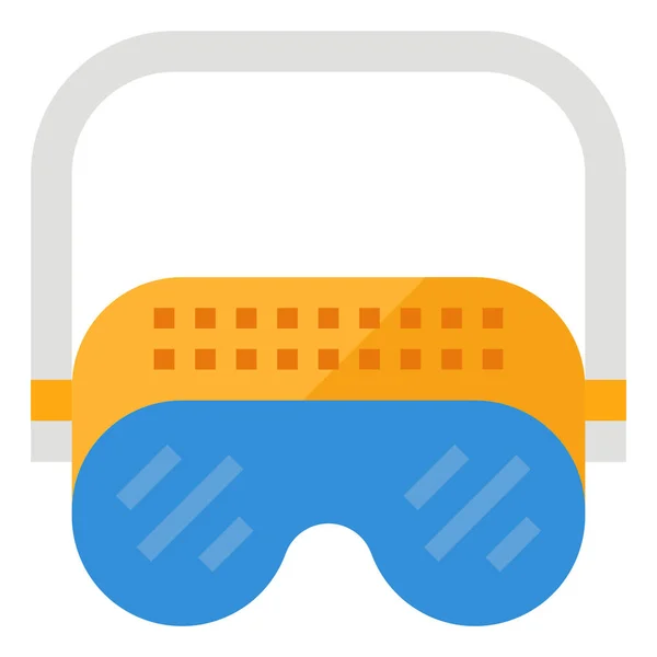 Construction Glasses Goggles Icon Flat Style — Stock Vector